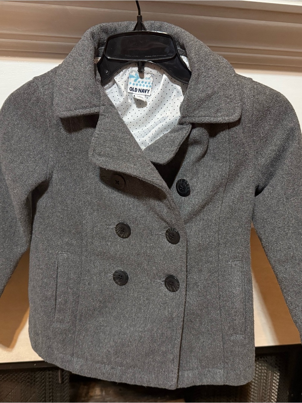 Old Navy Boys Gray Double-Breasted Peacoat